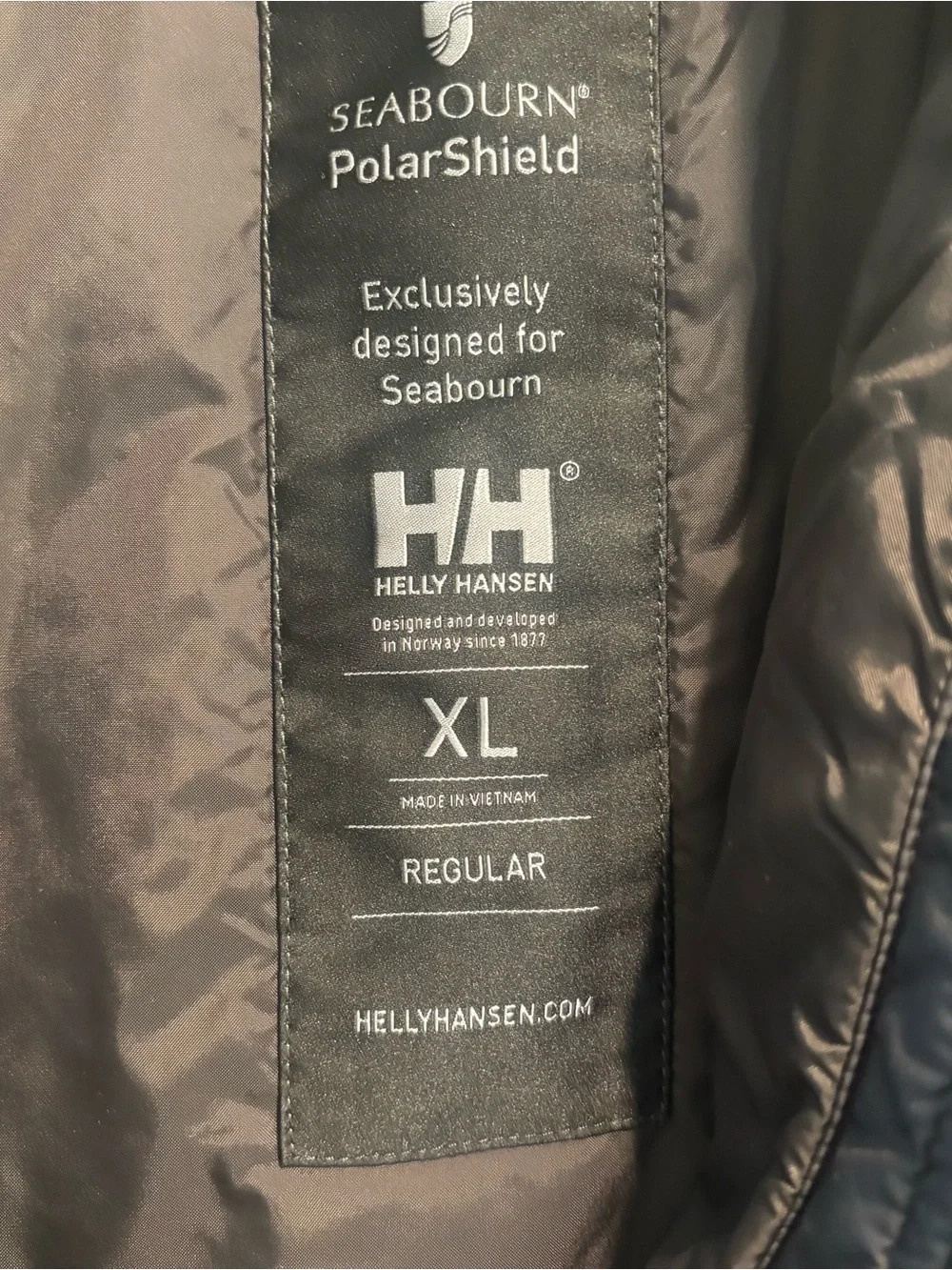 Helly Hansen HH Seabourn PolarShield Black Puffer XL Insulated Jacket Outdoor